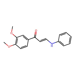 (E)-3-anilino-1-(3,4-dimethoxyphenyl)prop-2-en-1-one structure