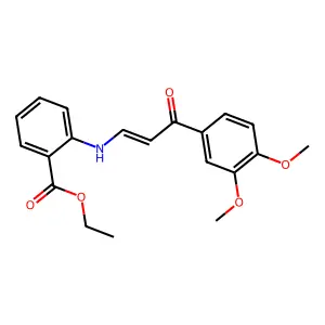 Ethyl 2-{[3-(3,4-dimethoxyphenyl)-3-oxo-1-propenyl]amino}benzoate structure