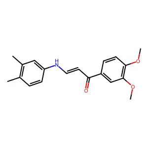 (E)-1-(3,4-dimethoxyphenyl)-3-(3,4-dimethylanilino)prop-2-en-1-one structure