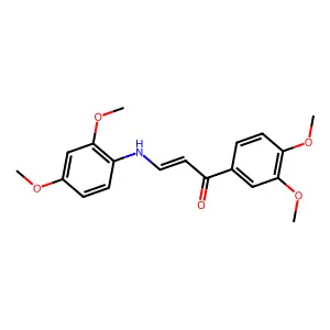 (E)-3-(2,4-dimethoxyanilino)-1-(3,4-dimethoxyphenyl)prop-2-en-1-one structure