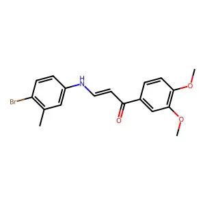 (E)-3-(4-bromo-3-methylanilino)-1-(3,4-dimethoxyphenyl)prop-2-en-1-one structure