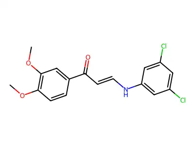 (2E)-3-[(3,5-dichlorophenyl)amino]-1-(3,4-dimethoxyphenyl)prop-2-en-1-one structure