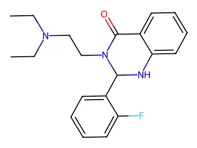 3-[2-(diethylamino)ethyl]-2-(2-fluorophenyl)-2,3-dihydroquinazolin-4(1H)-one structure