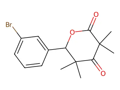 6-(3-Bromophenyl)-3,3,5,5-tetramethyloxane-2,4-dione structure