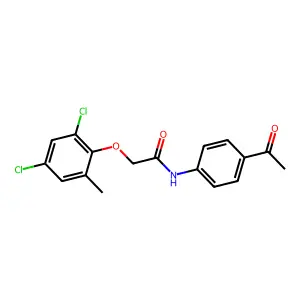 N-(4-acetylphenyl)-2-(2,4-dichloro-6-methylphenoxy)acetamide structure