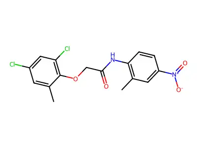 2-(2,4-dichloro-6-methylphenoxy)-N-(2-methyl-4-nitrophenyl)acetamide structure