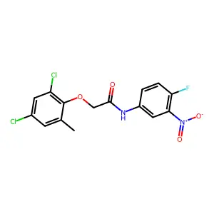 2-(2,4-dichloro-6-methylphenoxy)-N-(4-fluoro-3-nitrophenyl)acetamide structure