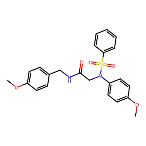 2-[N-(benzenesulfonyl)-4-methoxyanilino]-N-[(4-methoxyphenyl)methyl]acetamide structure