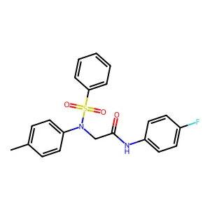 N-(4-fluorophenyl)-2-[4-methyl(phenylsulfonyl)anilino]acetamide structure