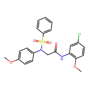 N-(5-chloro-2-methoxyphenyl)-2-[4-methoxy(phenylsulfonyl)anilino]acetamide structure