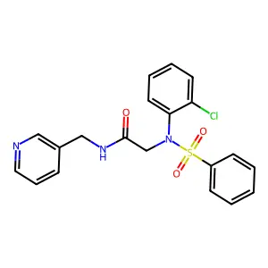 2-[N-(benzenesulfonyl)-2-chloroanilino]-N-(pyridin-3-ylmethyl)acetamide structure