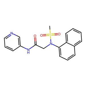 2-[methylsulfonyl(naphthalen-1-yl)amino]-N-pyridin-3-ylacetamide structure