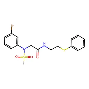 2-(3-bromo-N-methylsulfonylanilino)-N-(2-phenylsulfanylethyl)acetamide structure