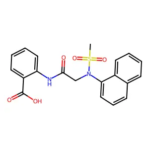 2-{[N-(methylsulfonyl)-N-(naphthalen-1-yl)glycyl]amino}benzoic acid structure