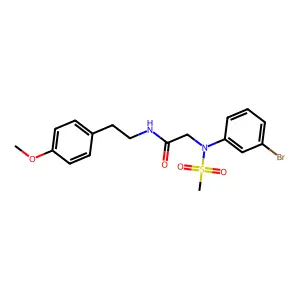 2-(3-bromo-N-methylsulfonylanilino)-N-[2-(4-methoxyphenyl)ethyl]acetamide structure