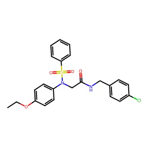 2-[N-(benzenesulfonyl)-4-ethoxyanilino]-N-[(4-chlorophenyl)methyl]acetamide structure