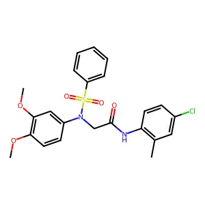 2-[N-(benzenesulfonyl)-3,4-dimethoxyanilino]-N-(4-chloro-2-methylphenyl)acetamide structure