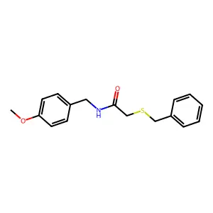 2-(benzylsulfanyl)-N-(4-methoxybenzyl)acetamide structure