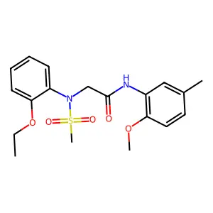 2-[2-ethoxy(methylsulfonyl)anilino]-N-(2-methoxy-5-methylphenyl)acetamide structure