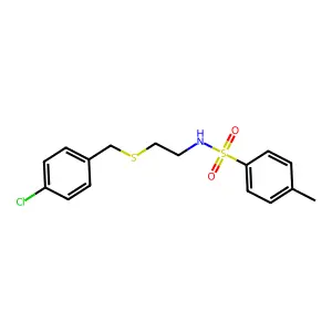 N-[2-[(4-chlorophenyl)methylsulfanyl]ethyl]-4-methylbenzenesulfonamide structure