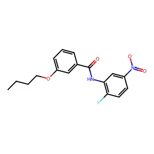 3-butoxy-N-(2-fluoro-5-nitrophenyl)benzamide structure