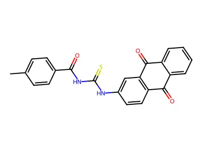N-[(9,10-dioxoanthracen-2-yl)carbamothioyl]-4-methylbenzamide structure