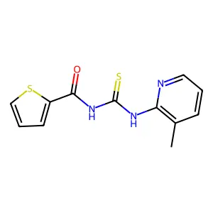 N-((3-Methylpyridin-2-yl)carbamothioyl)thiophene-2-carboxamide structure