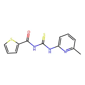 N-[(6-methylpyridin-2-yl)carbamothioyl]thiophene-2-carboxamide structure