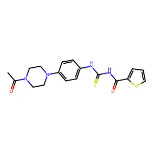 N-[[4-(4-acetylpiperazin-1-yl)phenyl]carbamothioyl]thiophene-2-carboxamide structure