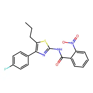 N-[4-(4-fluorophenyl)-5-propyl-1,3-thiazol-2-yl]-2-nitrobenzamide structure