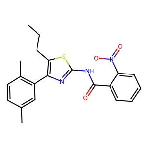 N-[4-(2,5-dimethylphenyl)-5-propyl-1,3-thiazol-2-yl]-2-nitrobenzamide structure