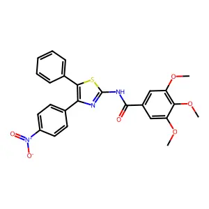N-(4-{4-nitrophenyl}-5-phenyl-1,3-thiazol-2-yl)-3,4,5-trimethoxybenzamide structure