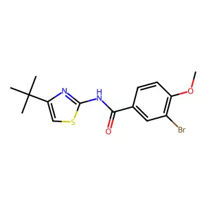 3-bromo-N-(4-tert-butyl-1,3-thiazol-2-yl)-4-methoxybenzamide structure