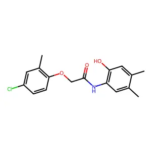 2-(4-chloro-2-methylphenoxy)-N-(2-hydroxy-4,5-dimethylphenyl)acetamide structure