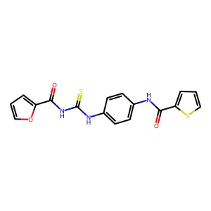 N-[[4-(thiophene-2-carbonylamino)phenyl]carbamothioyl]furan-2-carboxamide structure