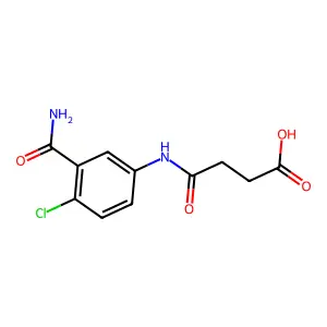 4-[3-(Aminocarbonyl)-4-chloroanilino]-4-oxobutanoic acid structure