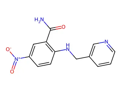 5-Nitro-2-[(pyridin-3-ylmethyl)amino]benzamide structure