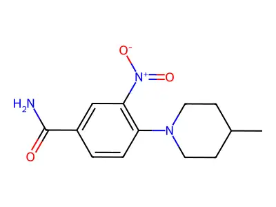 4-(4-Methylpiperidin-1-yl)-3-nitrobenzamide structure
