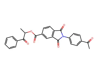 (1-Oxo-1-phenylpropan-2-yl) 2-(4-acetylphenyl)-1,3-dioxoisoindole-5-carboxylate structure