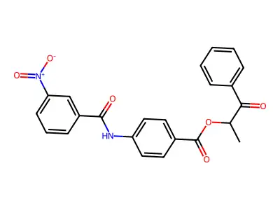 1-Methyl-2-oxo-2-phenylethyl 4-({3-nitrobenzoyl}amino)benzoate structure