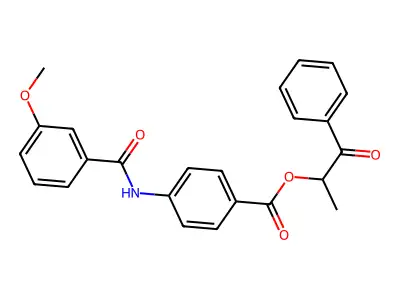 1-Methyl-2-oxo-2-phenylethyl 4-[(3-methoxybenzoyl)amino]benzoate structure