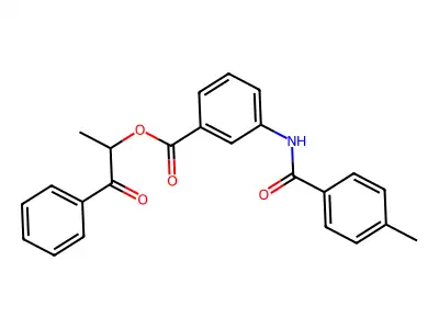 1-Methyl-2-oxo-2-phenylethyl 3-[(4-methylbenzoyl)amino]benzoate structure