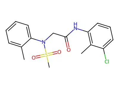 N-(3-chloro-2-methylphenyl)-2-[2-methyl(methylsulfonyl)anilino]acetamide structure