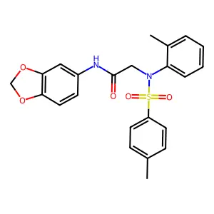 N-(1,3-benzodioxol-5-yl)-2-(2-methyl-N-(4-methylphenyl)sulfonylanilino)acetamide structure