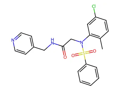2-[N-(benzenesulfonyl)-5-chloro-2-methylanilino]-N-(pyridin-4-ylmethyl)acetamide structure
