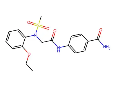 4-({[2-Ethoxy(methylsulfonyl)anilino]acetyl}amino)benzamide structure