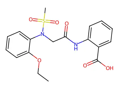 2-{[N-(2-ethoxyphenyl)-N-(methylsulfonyl)glycyl]amino}benzoic acid structure