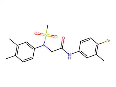 N-(4-bromo-3-methylphenyl)-2-(3,4-dimethyl-N-methylsulfonylanilino)acetamide structure