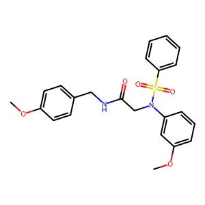 2-[N-(benzenesulfonyl)-3-methoxyanilino]-N-[(4-methoxyphenyl)methyl]acetamide structure