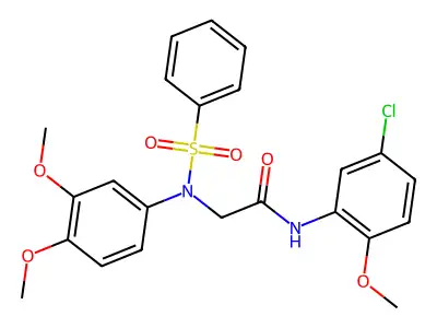 N-(5-chloro-2-methoxyphenyl)-2-[3,4-dimethoxy(phenylsulfonyl)anilino]acetamide structure